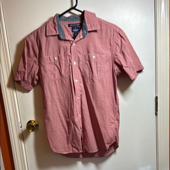 Old Navy Red Casual Button Down Shirt Lightweight - Picture 1 of 3